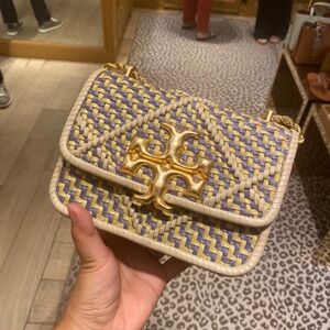 Tory Burch Eleanor Multi Diamond Woven Small Convertible Shoulder Bag